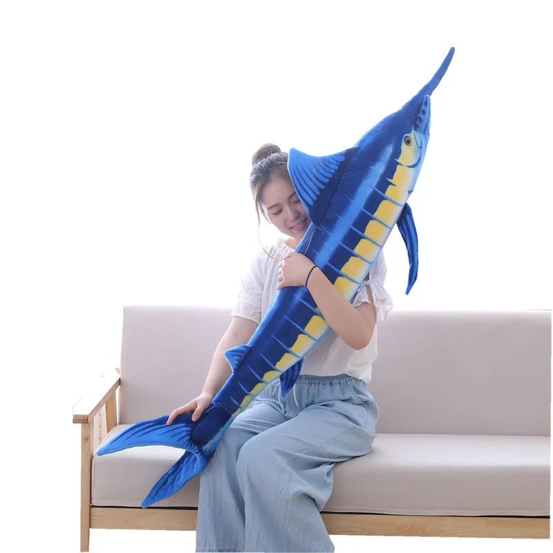 Peluche de pez marlin azul Makaira mazara como almohada suave - imagen 3