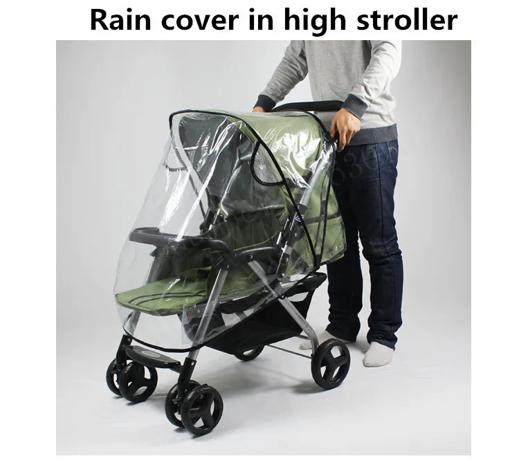 Cubierta de lluvia cochecito PVC con ventanas – protege viento y polvo - imagen 4