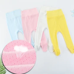 Mallas de algodón para bebé con cintura alta, estilo verano fresco