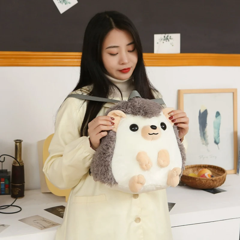Mochila escolar infantil peluche erizo tierno - imagen 4
