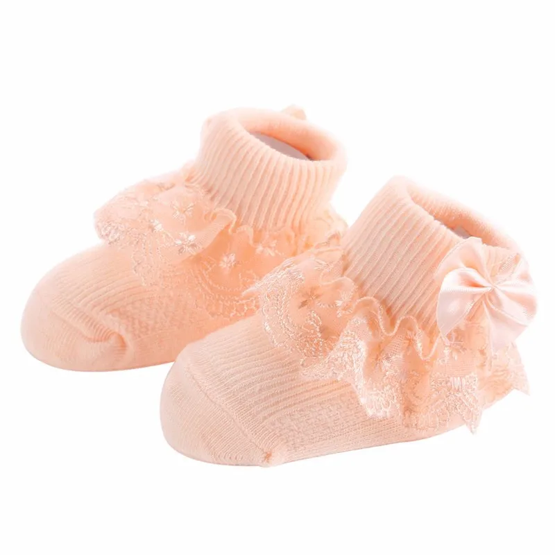 Calcetines de encaje con lazo para niña recién nacida - imagen 3