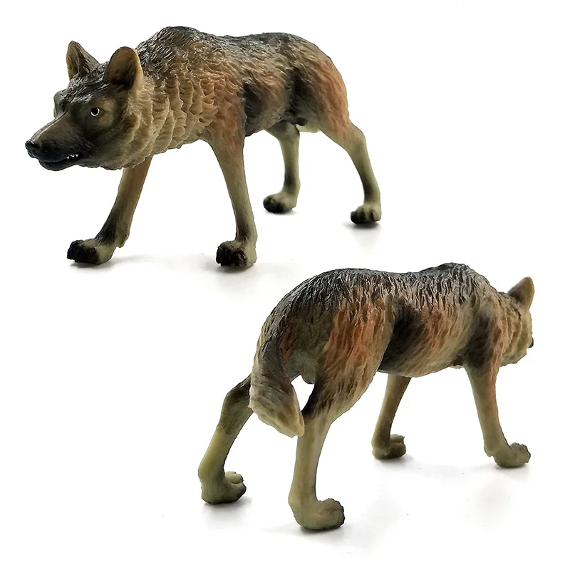 Figura de animales mini para jardín de hadas: lobo y ovejas