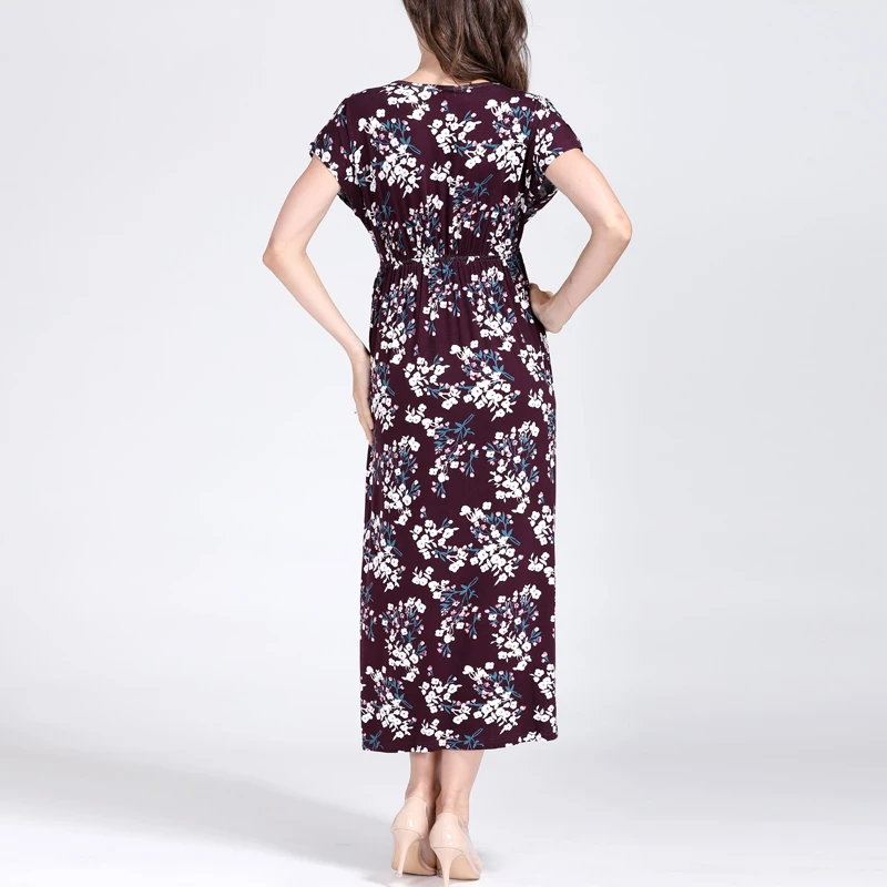Vestido de lactancia floral de verano de manga corta premamá - imagen 2