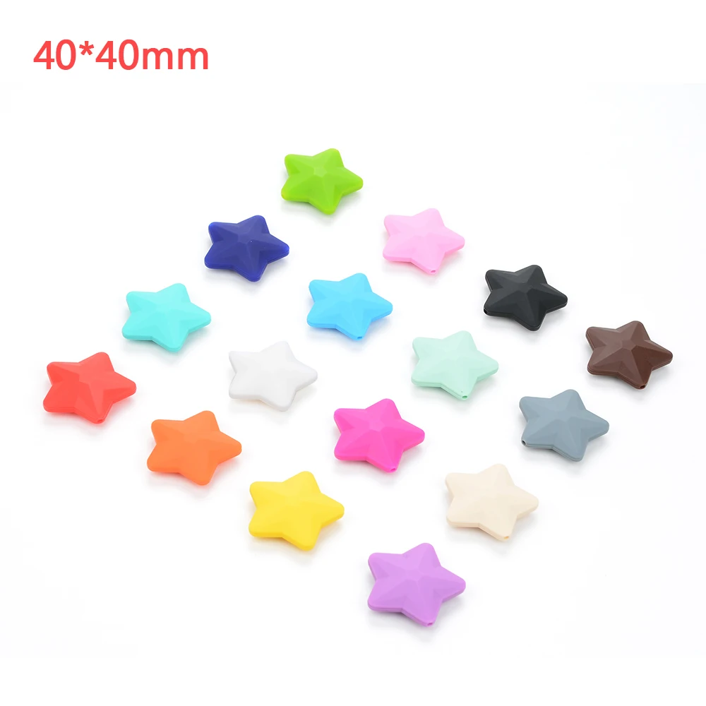 LOFCA Cuentas de silicona estrella mordedor suave BPA FREE para bebé - imagen 5