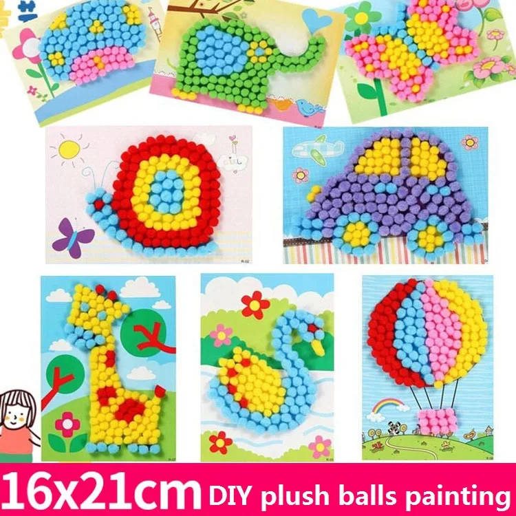 Kit de pegatinas de felpa con diseños animados