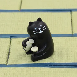 Figurilla de resina gato negro para decoración habitación infantil