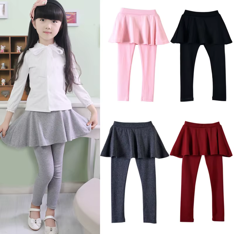 Leggings falda tableada de punto para niña – Estilo romántico - imagen 3