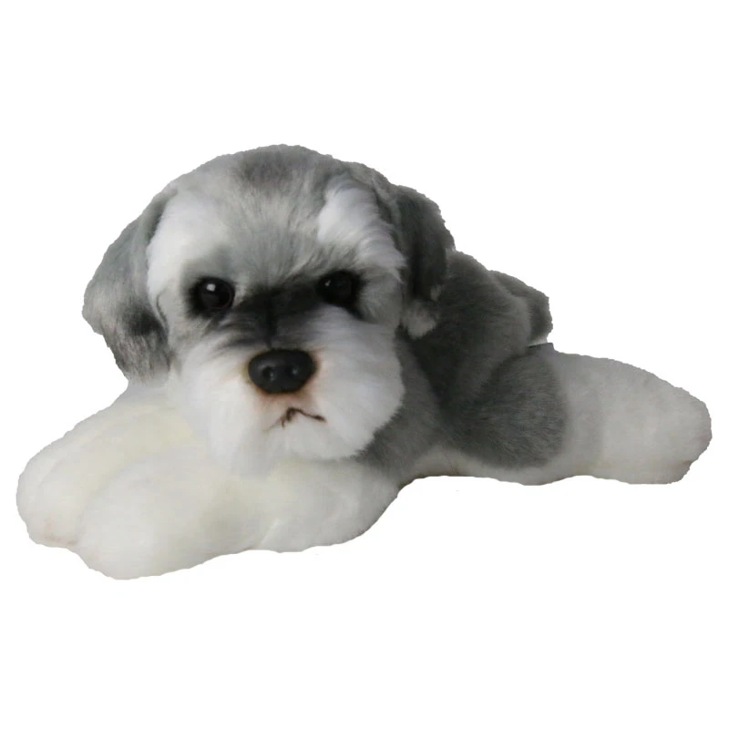 Peluche de perro Schnauzer tierno suave para regalo infantil