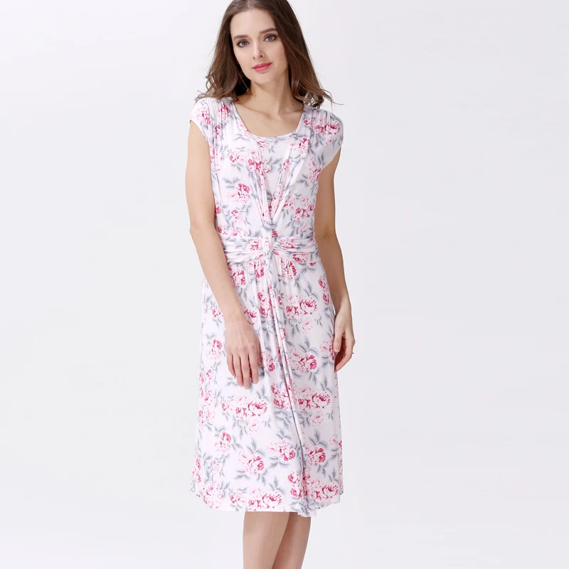 Vestido de lactancia sin mangas con estampado gatuno holgado - imagen 5