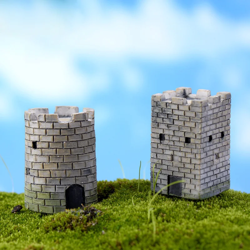 Castillo de resina en miniatura – Figurita decorativa para jardín de hadas