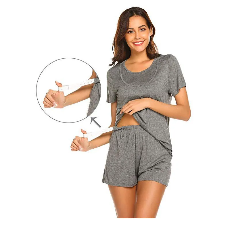 Pijama de lactancia premamá de verano modal suave y transpirable - imagen 4