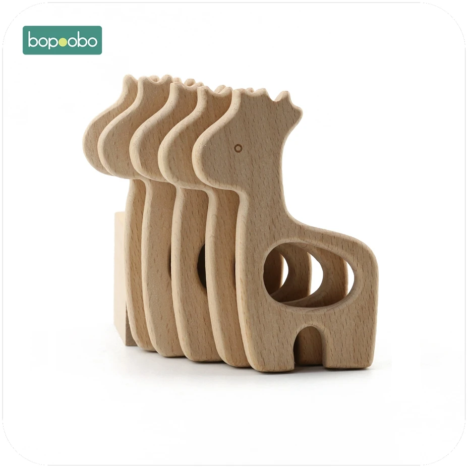 Bopoobo colgante de dentición de haya para masticar juguete sensorial - imagen 5