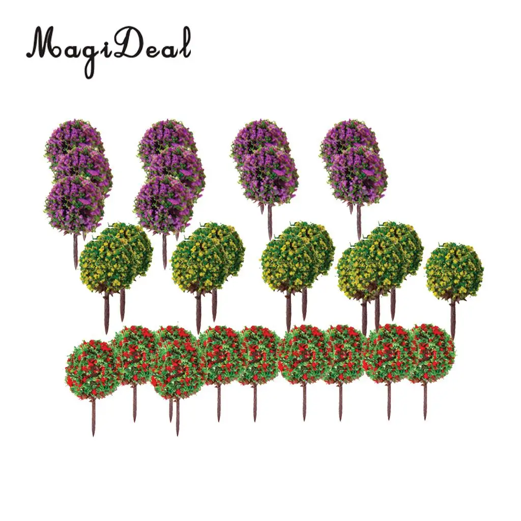 Árboles de bola florales en miniatura