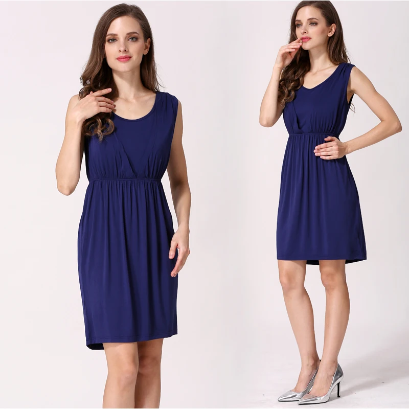 Vestido de lactancia sin mangas para embarazadas - Verano comodo - imagen 5