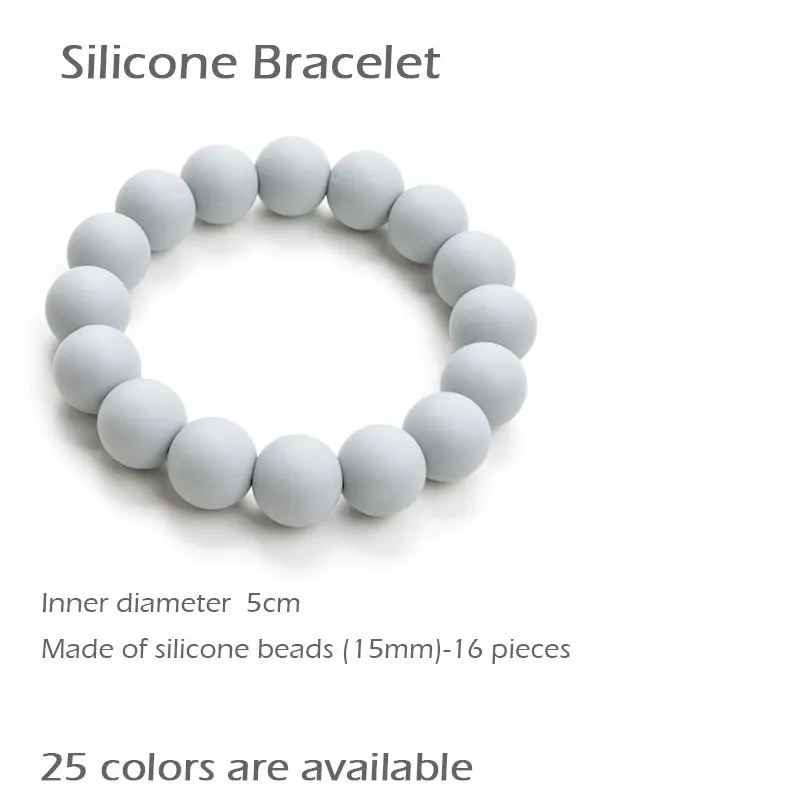 Pulsera de dentición LOFCA en silicona rosa