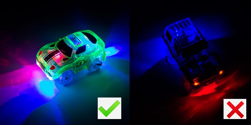 Detalles del vehículo LED con luces brillantes