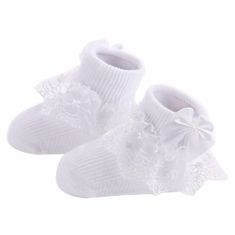 Calcetines de encaje con lazo para niña recién nacida - imagen 5