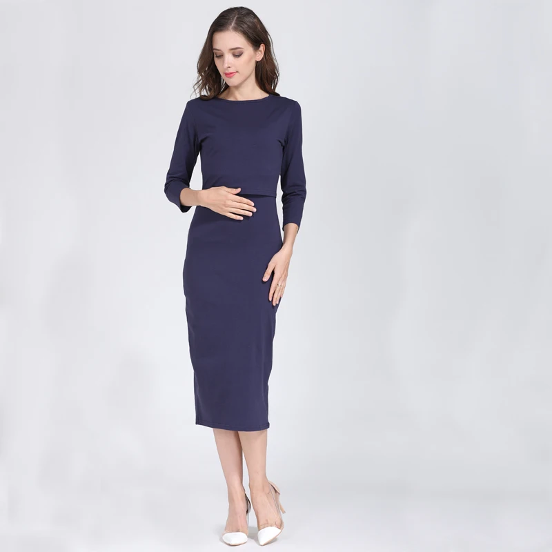Vestido de lactancia a rayas para embarazo y posparto - imagen 3