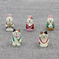 Decole Figuras en miniatura Conejo y Gato - Decoración infantil