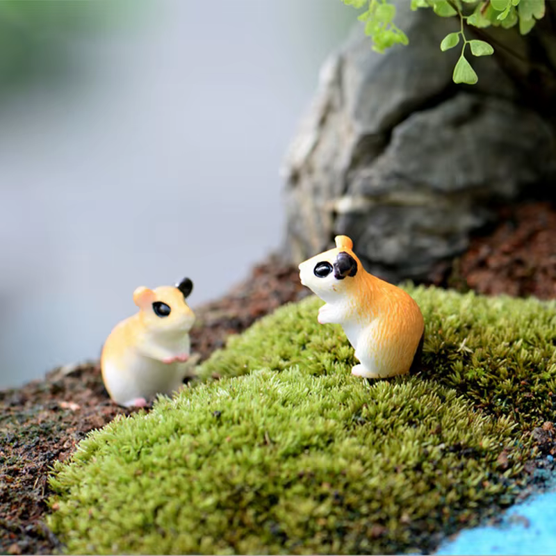 Estatuilla de hámster en miniatura de resina para decoración hogar - imagen 5