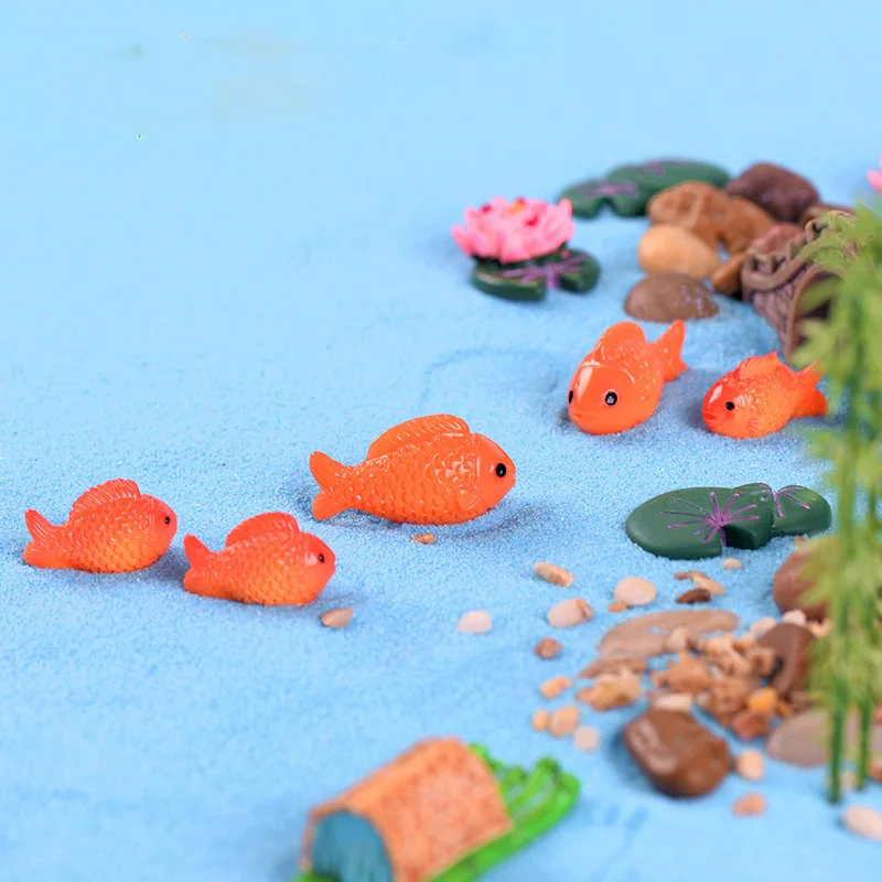 Figuras de peces rojos en resina – Decoración de jardín infantil - imagen 5