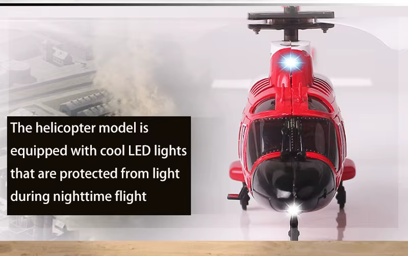 Luces LED del helicopter en funcionamiento