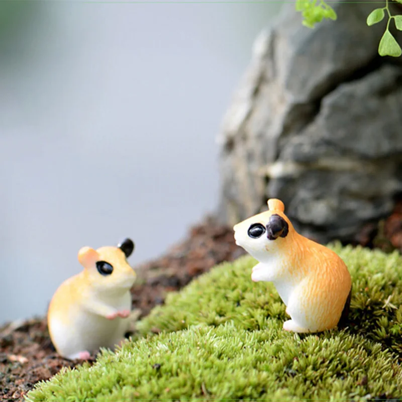 Estatuilla de hámster en miniatura de resina para decoración hogar - imagen 3