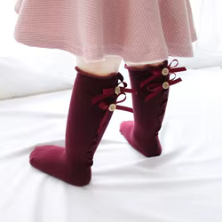 Calcetines de algodón hasta la rodilla para niños y niñas