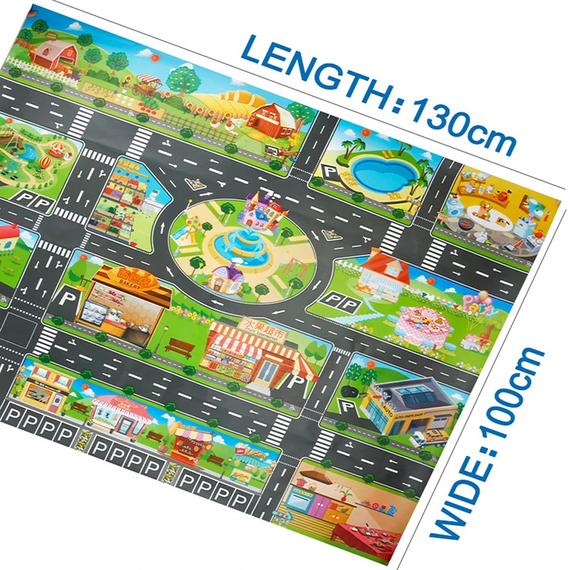 Diseño de carreteras y edificios en el tapete de juego MoShuBe