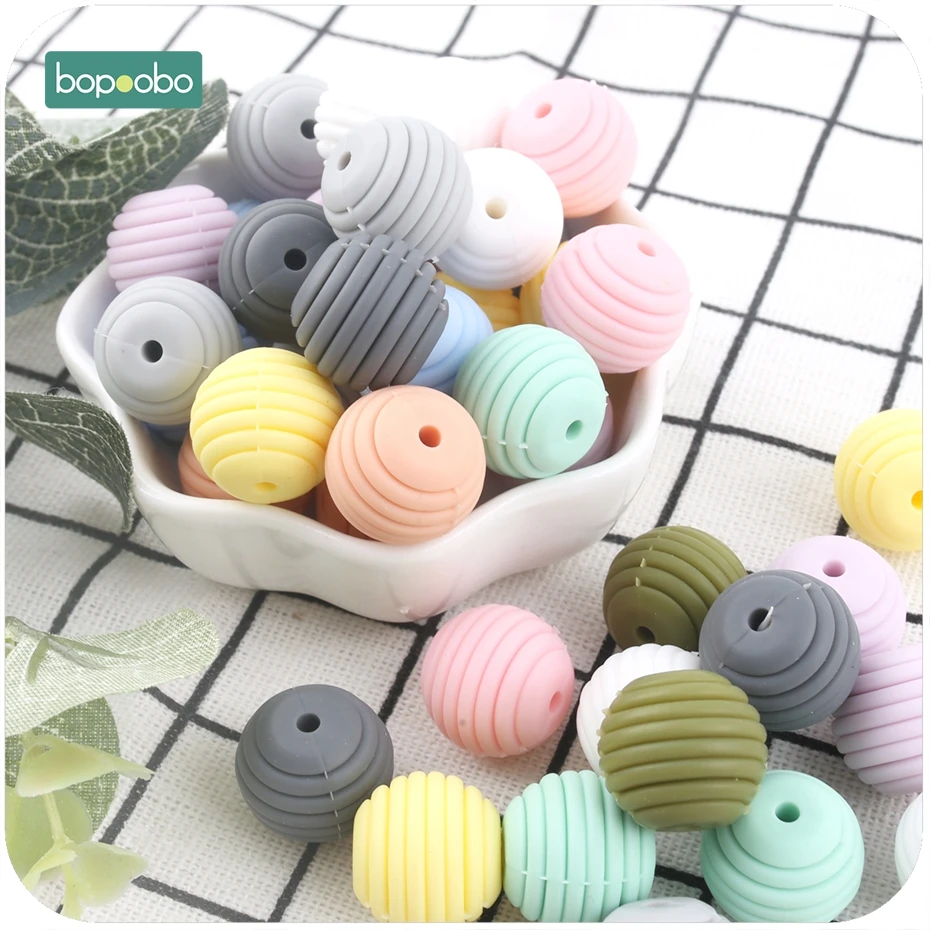 Bopoobo Abalorios de dentición de silicona sin BPA, cuentas espiral - imagen 5