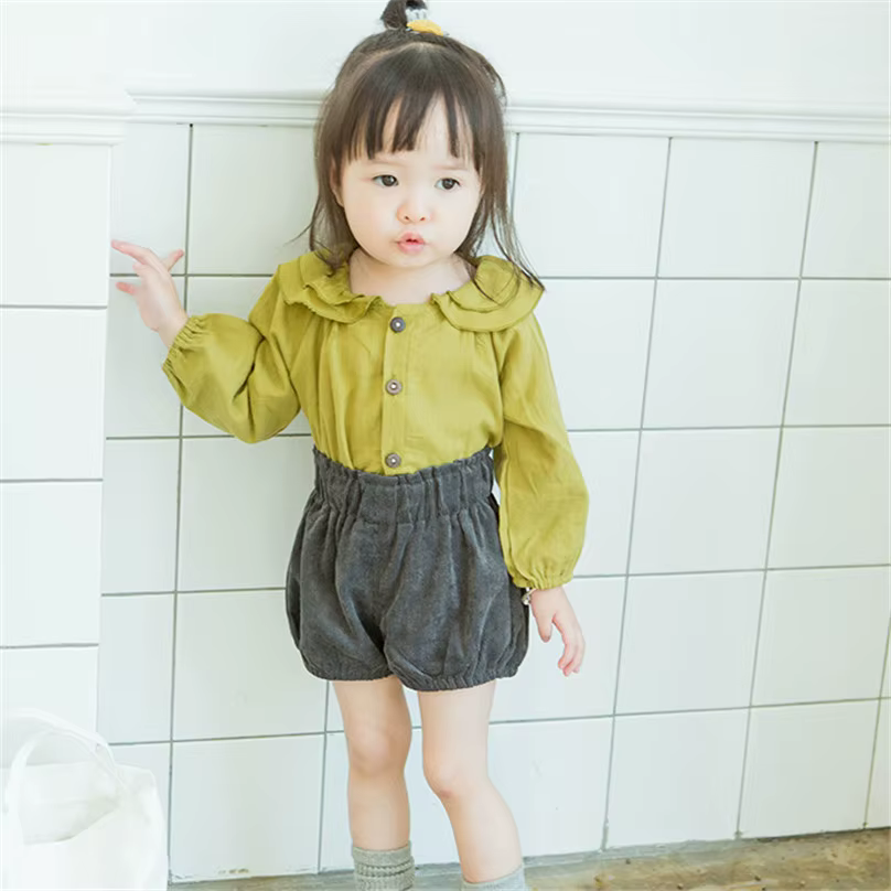 Camisa niña cuello de pétalo doble capa manga larga - imagen 3
