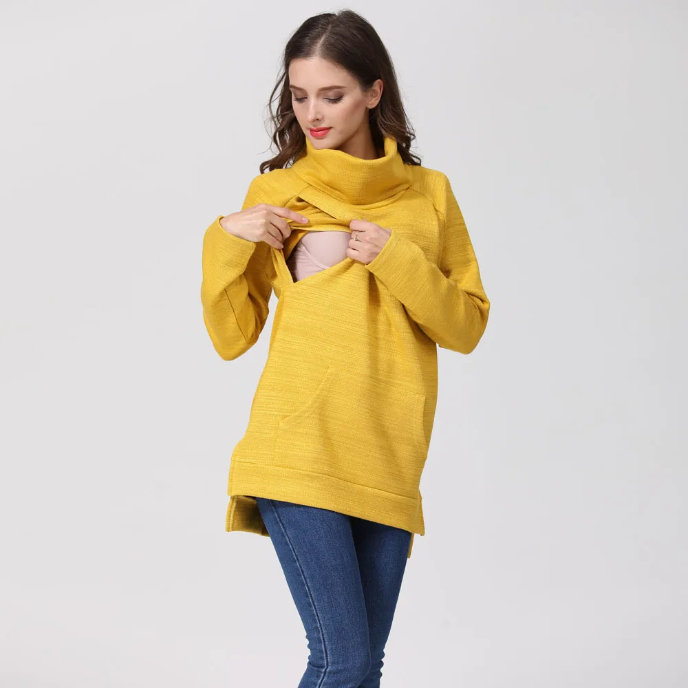 Abrigo de lactancia cuello tortuga y sudadera capucha para invierno - imagen 3