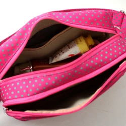 Bolsa de pañales portátil con patrón de puntos para carrito de bebé