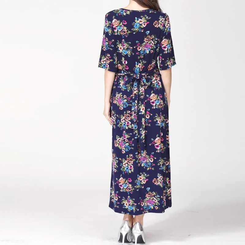 Vestido de lactancia y maternidad, manga larga floral para exterior - imagen 4