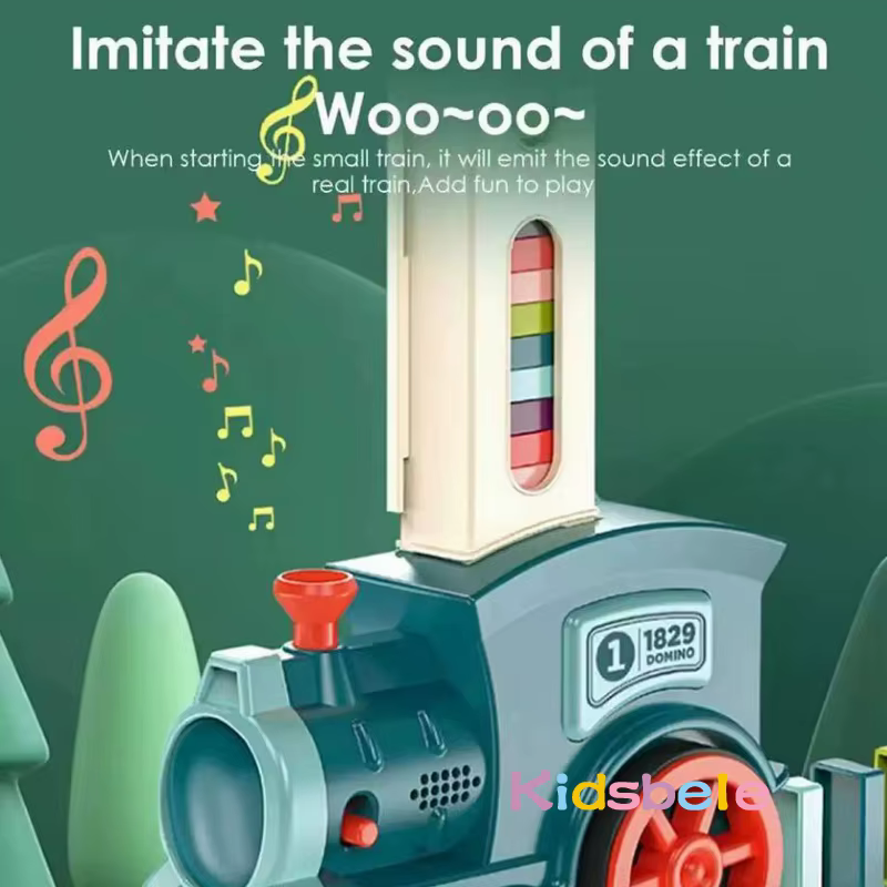 Dominó eléctrico de tren con sonido y luz, juego educativo