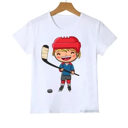 Camiseta infantil de verano con estampado de hockey