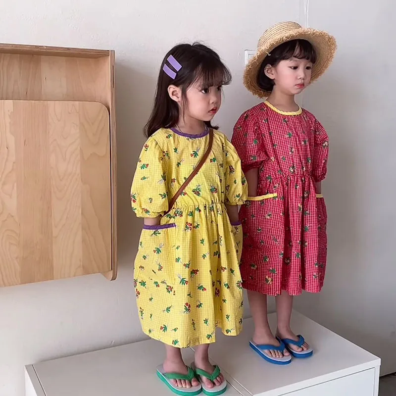 Vestido floral manga corta para nina – Primavera verano algodon - imagen 2