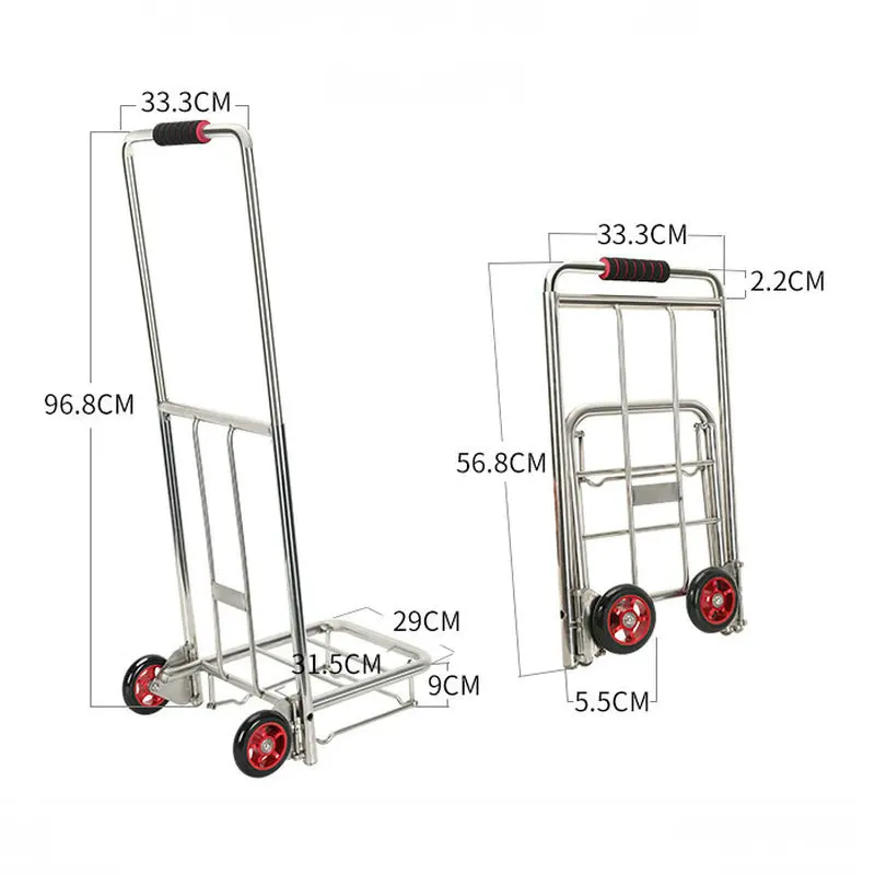 Carrito infantil plegable con varilla de acero para viaje