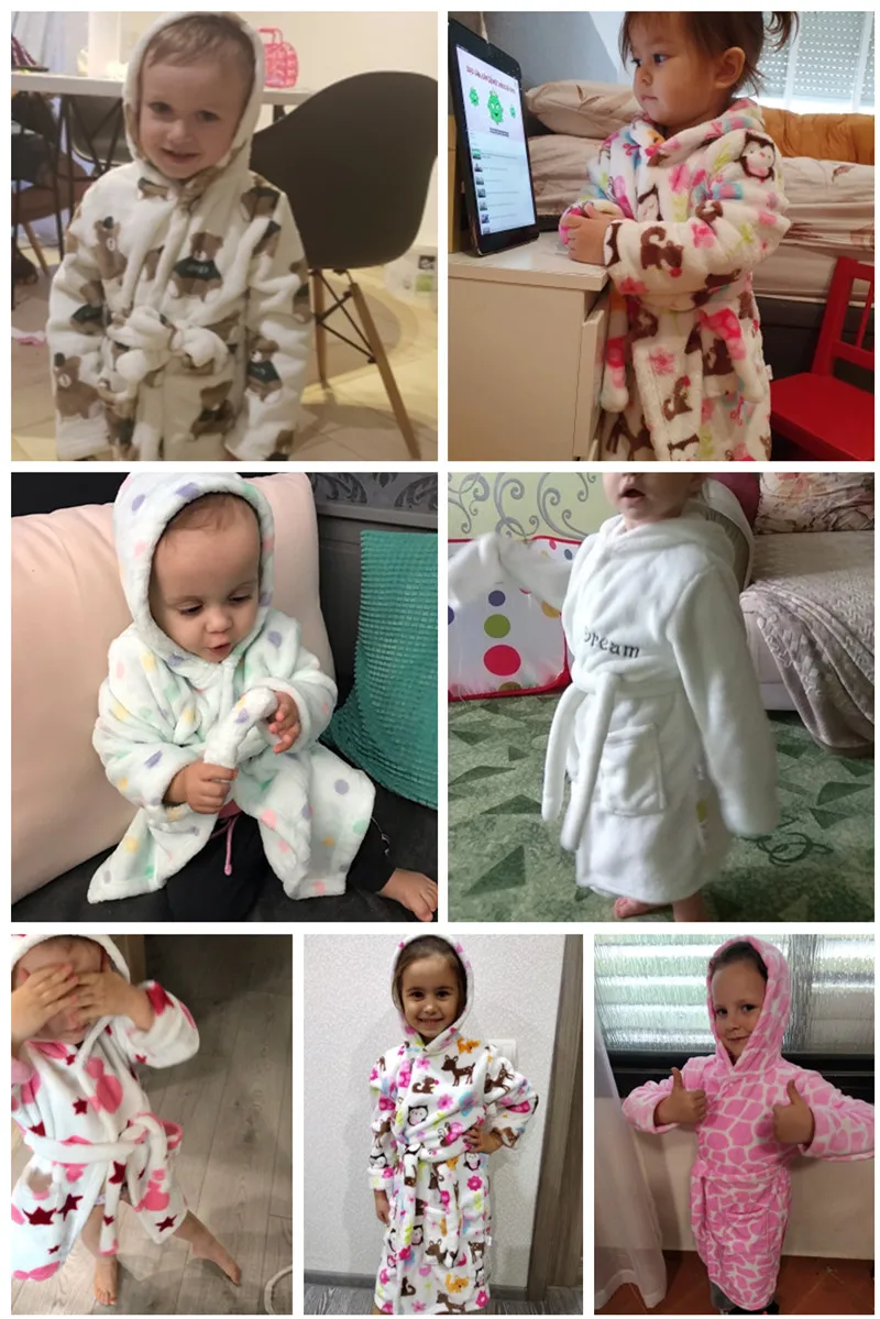 Niño cómodo con la pijama bata en casa