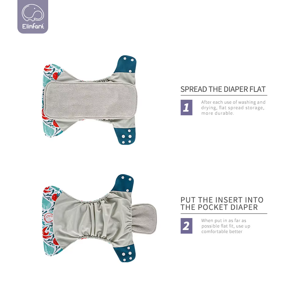 Elinfant inserto absorbente de microfibra para pañal de tela del bebé - imagen 3
