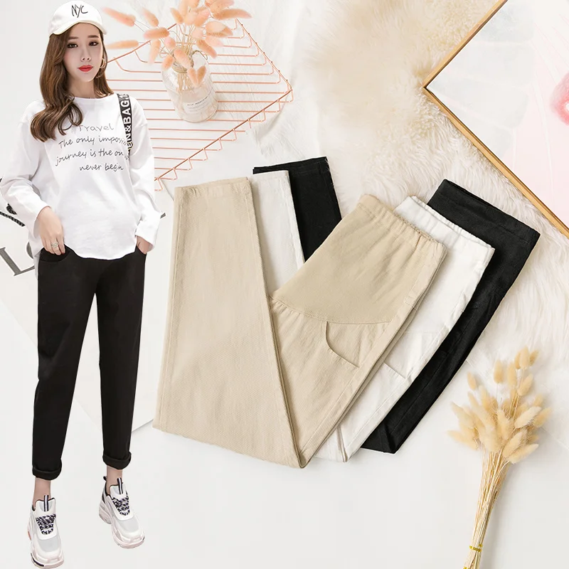 Pantalones harén premamá de algodón para embarazadas - imagen 3