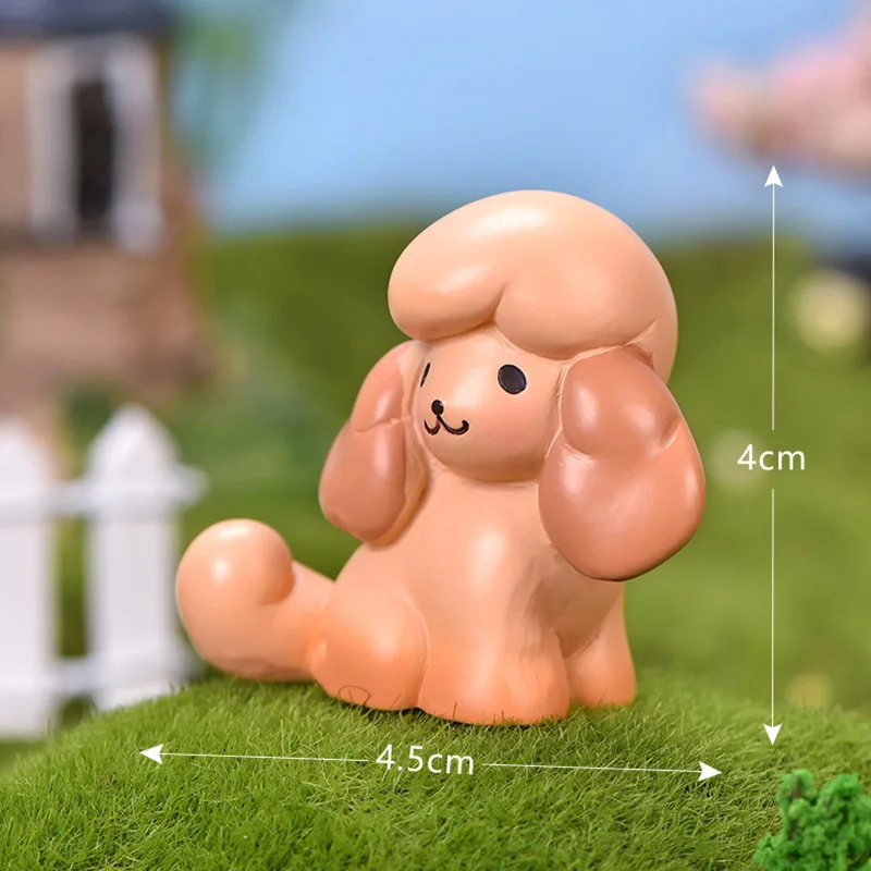 Figura de cachorro Corgi de resina estilo dibujos animados miniatura - imagen 3