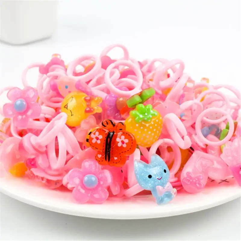 Anillos infantiles con lazo de flores y animales estilo fantasía - imagen 3