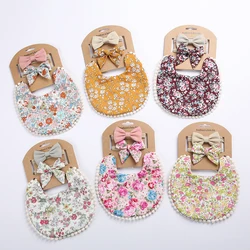 Babero bandana de algodón estampado floral, cómodo y absorbente