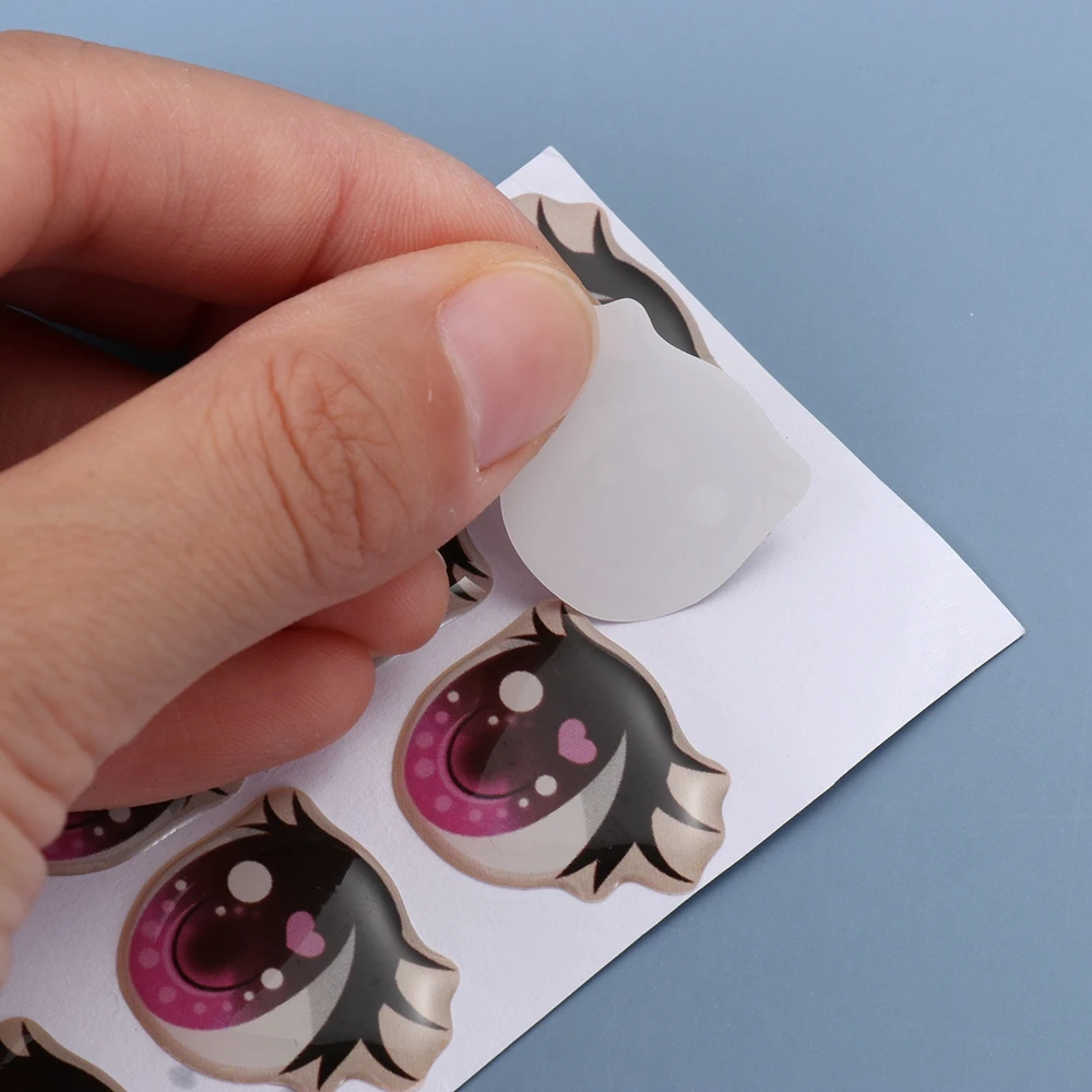 Ojos adhesivos para muñecas de felpa – Estilo anime con pestañas - imagen 5