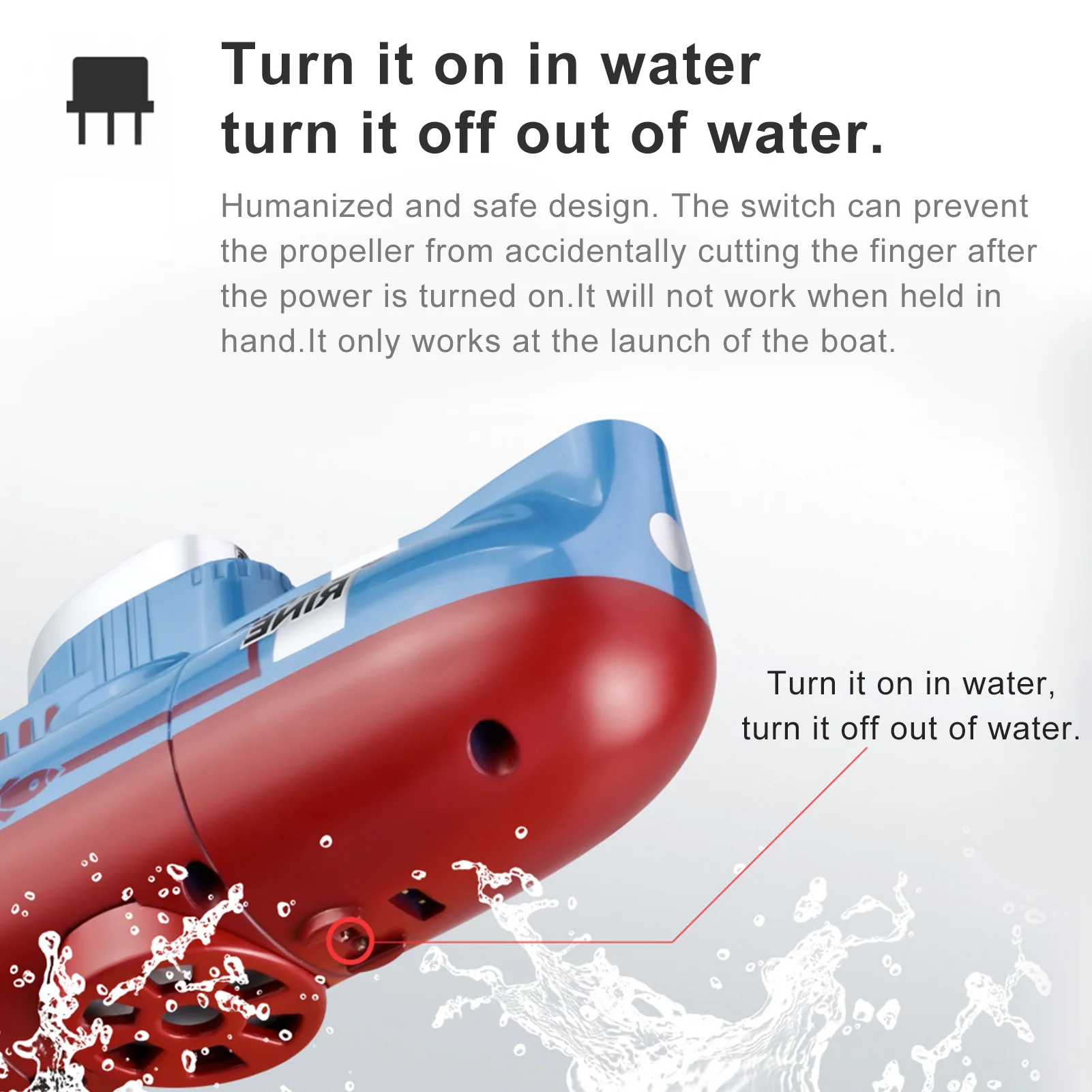 Barco submarino teledirigido resistente al agua para niños y niñas