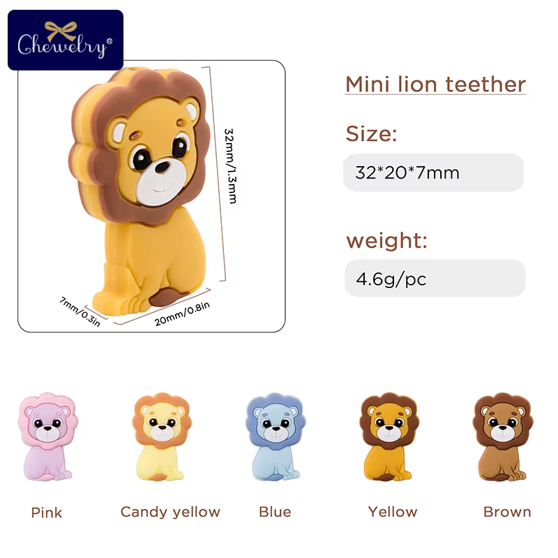 Mordedor león en silicona suave para bebé