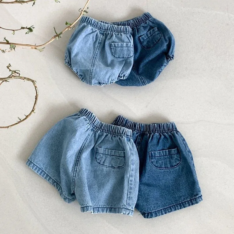 Pantalones cortos vaqueros de bebé con bolsillos para verano - imagen 2