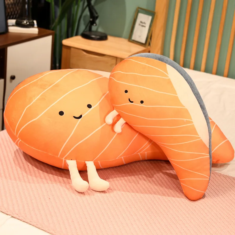 Almohada peluche tierno salmón cojín suave cama sofá regalo cumpleaños - imagen 5