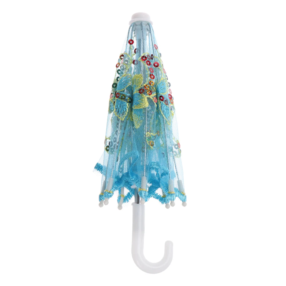 Sombrilla bordada de encaje para niña – Accesorio de lluvia hecho a mano - imagen 2